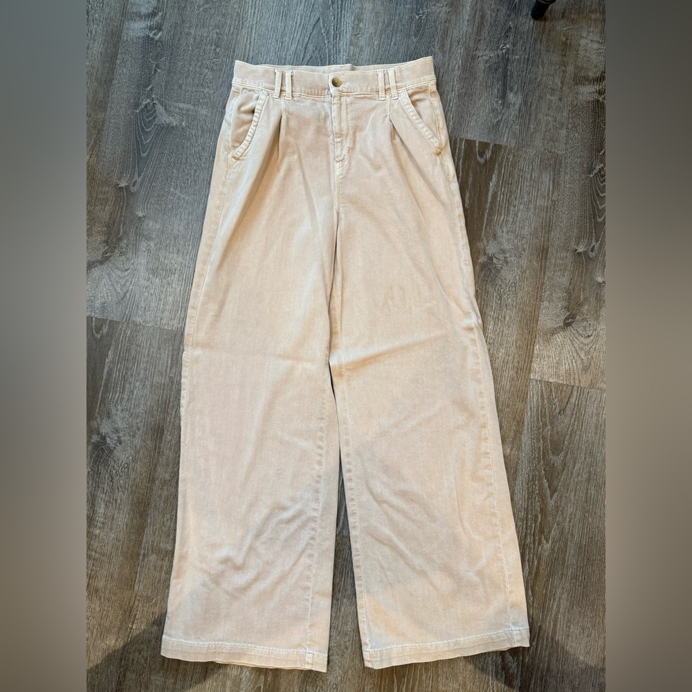 American Eagle Outfitters Beige Stretch Trousers 8 LONG